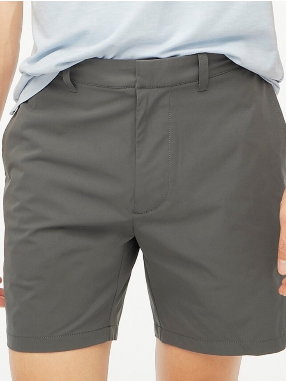 J Crew NWT 7" Tech Shorts Size 40 in Grey w/ Oar Embroidered Above Back Pocket
